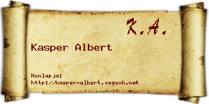 Kasper Albert névjegykártya