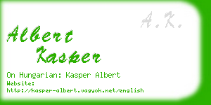 albert kasper business card